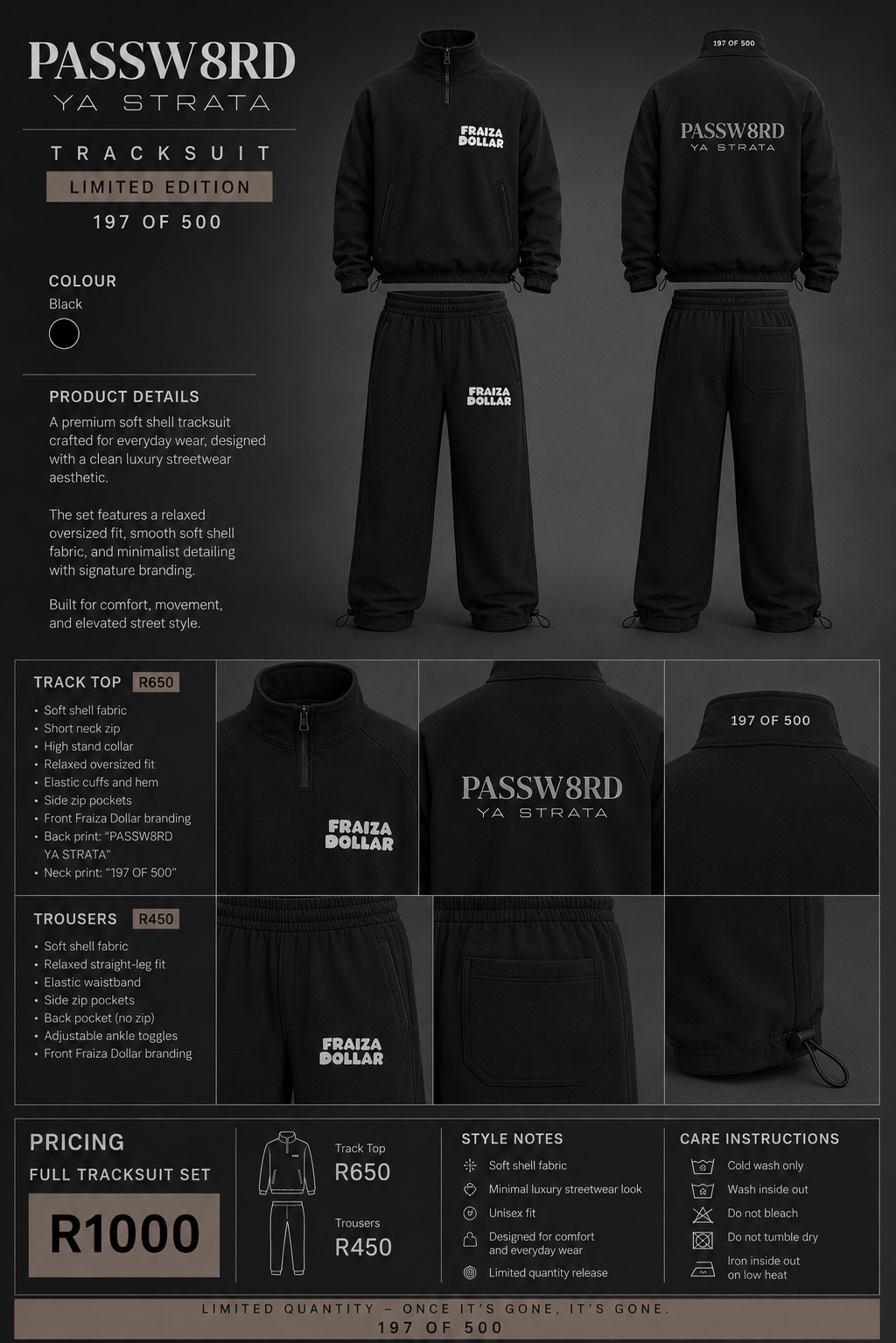 Black Fraiza dollar soft shell set